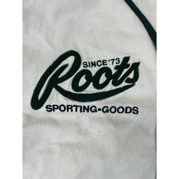 VTG Roots Baseball Jersey Mens S White Vintage Cotton Button Front 80s 90s style - Picture 4 of 11